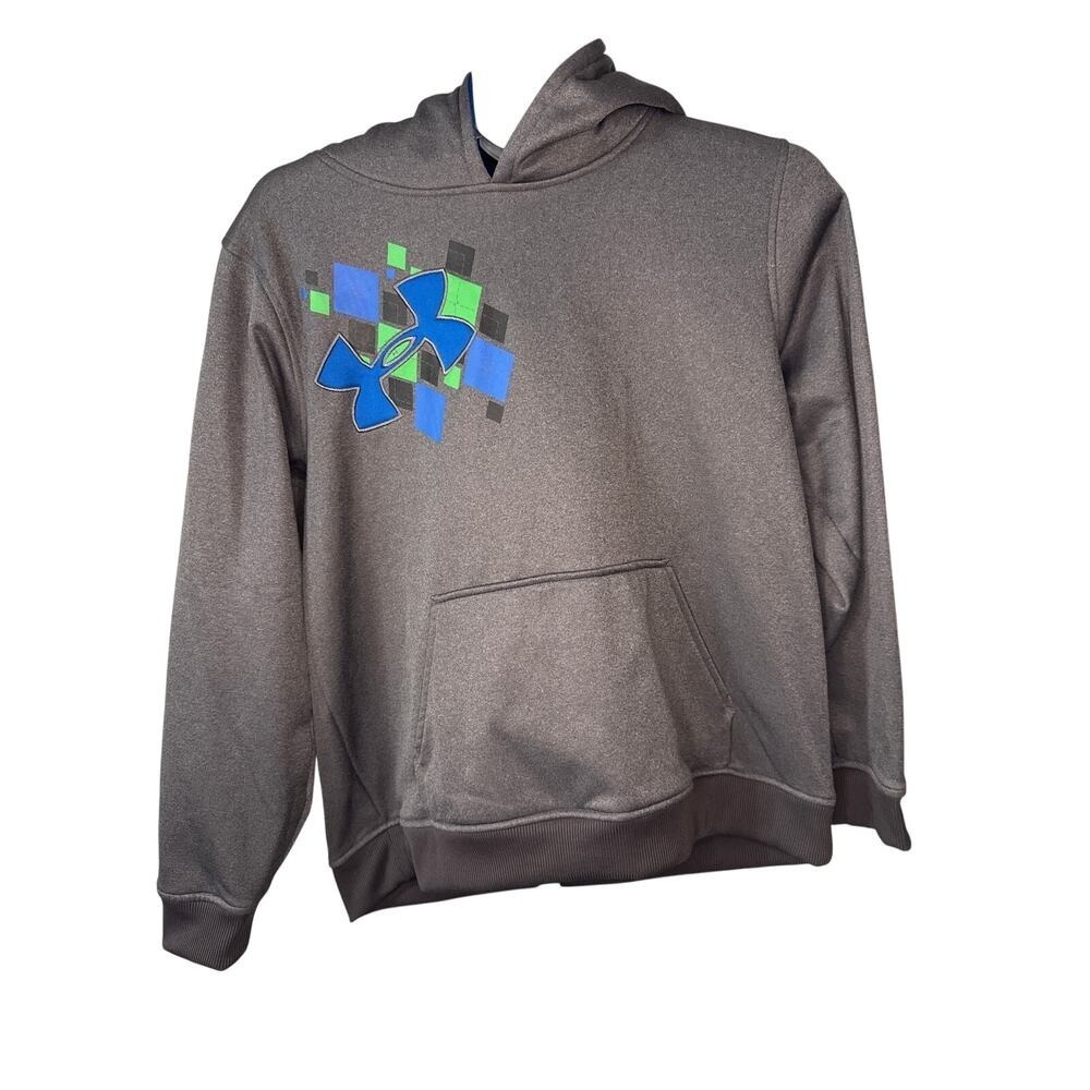 Under Armour Charcoal Hoodie with Vibrant Logo YXL Boys‎